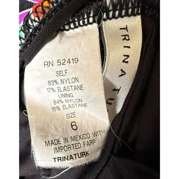 Trina Turk Geometric Print One-Piece Swimsuit W/ Cutout Size 6 Resort Beach - Picture 6 of 11